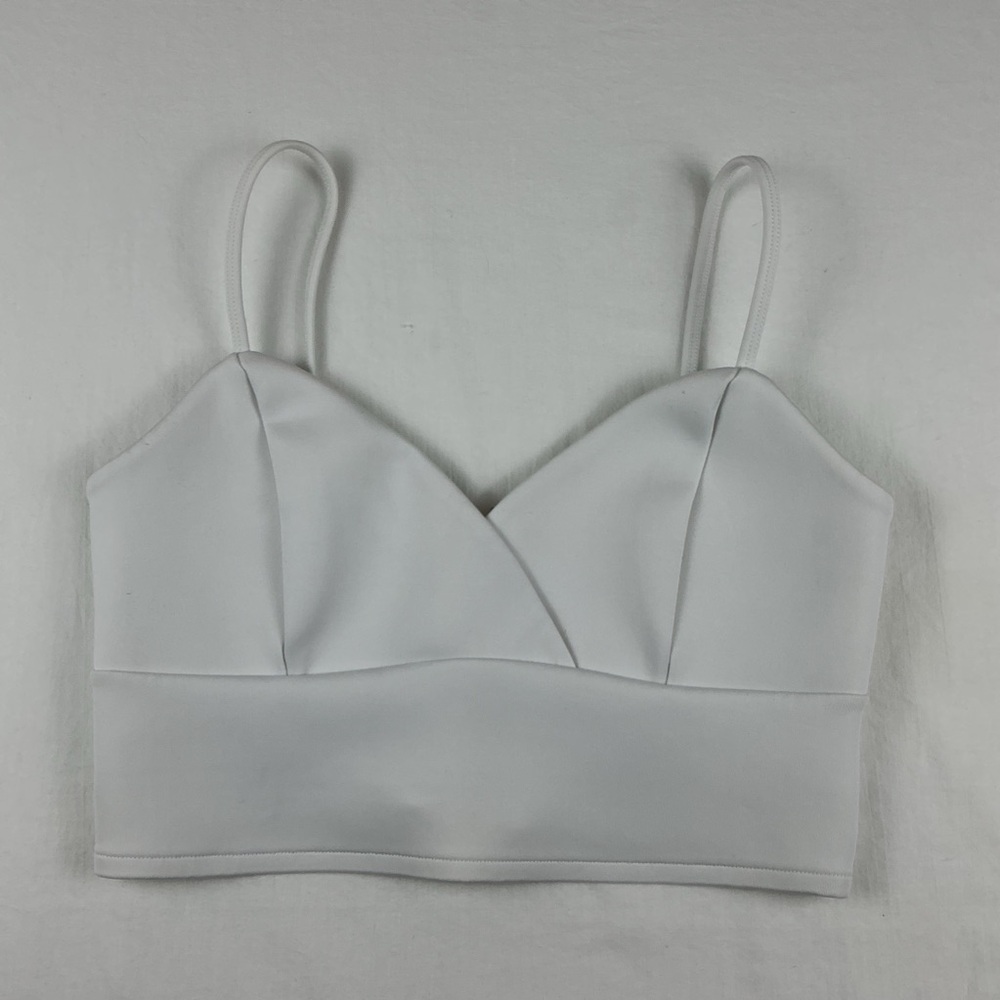 Abercrombie & Fitch Y2K Women's White Cropped Zippered Tank/Bralette Size L